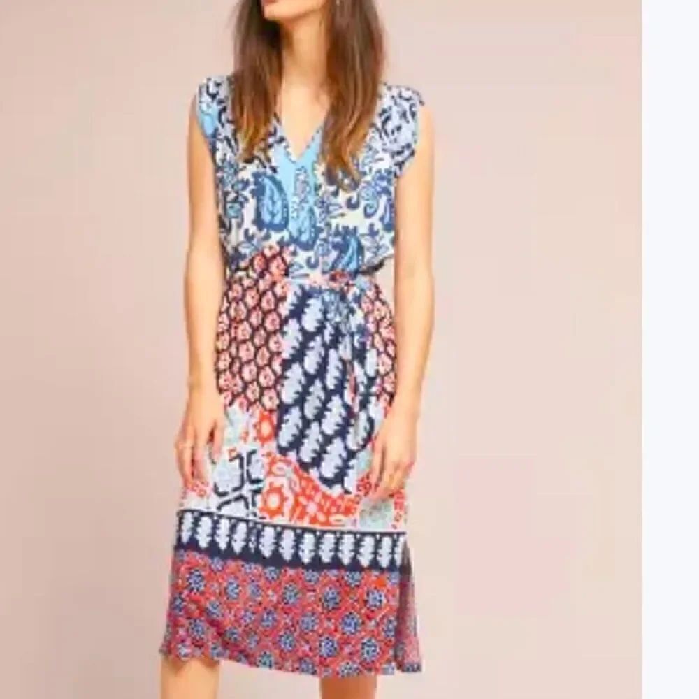 Porridge Patchwork midi dress